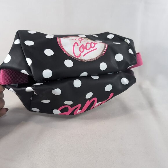 Victorias Secret PINK Loco for Coco Polka Dot Toiletry Cosmetic Bag Travel Black - Picture 12 of 16